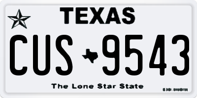 TX license plate CUS9543