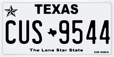 TX license plate CUS9544