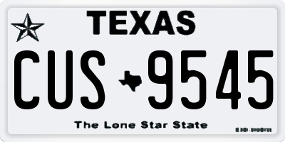 TX license plate CUS9545