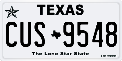 TX license plate CUS9548