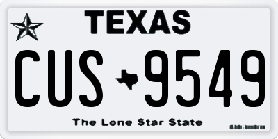 TX license plate CUS9549