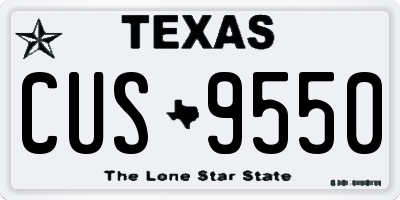 TX license plate CUS9550