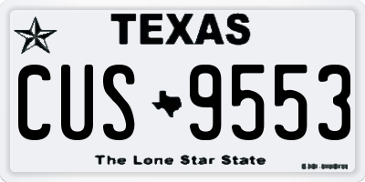 TX license plate CUS9553