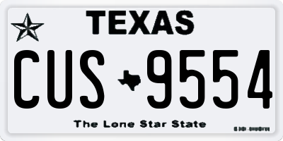 TX license plate CUS9554
