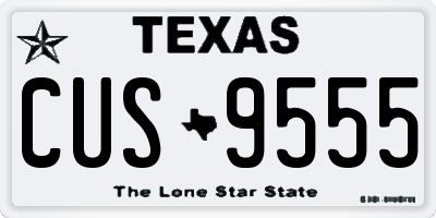 TX license plate CUS9555