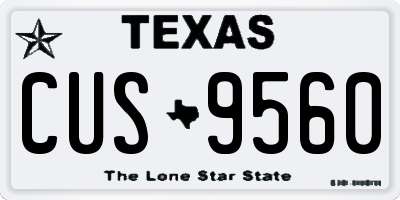 TX license plate CUS9560