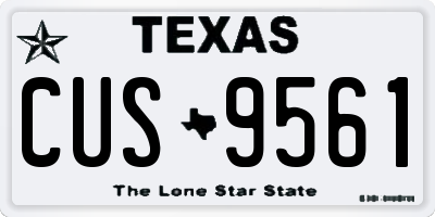 TX license plate CUS9561