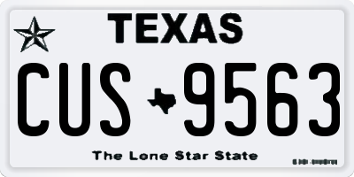 TX license plate CUS9563