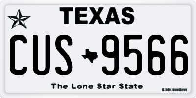 TX license plate CUS9566