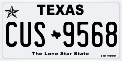 TX license plate CUS9568