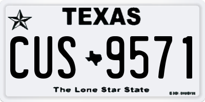 TX license plate CUS9571