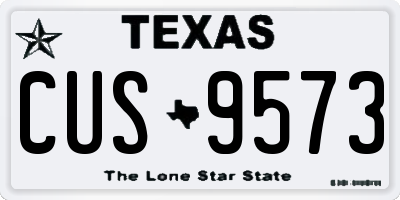 TX license plate CUS9573