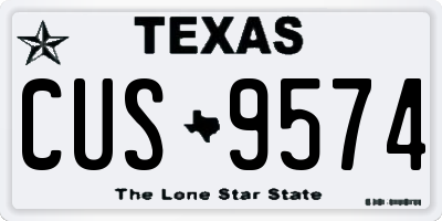 TX license plate CUS9574