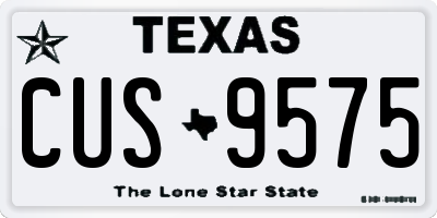 TX license plate CUS9575