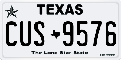 TX license plate CUS9576