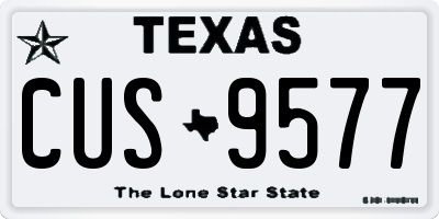 TX license plate CUS9577