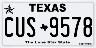 TX license plate CUS9578