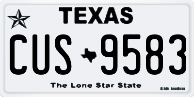 TX license plate CUS9583