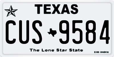TX license plate CUS9584