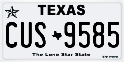 TX license plate CUS9585