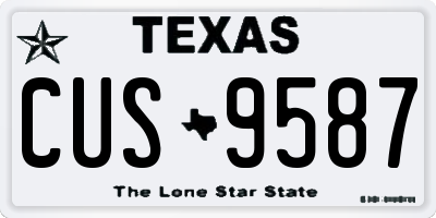 TX license plate CUS9587