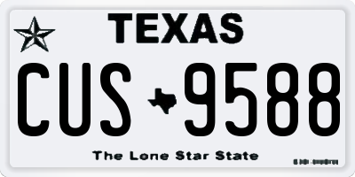 TX license plate CUS9588