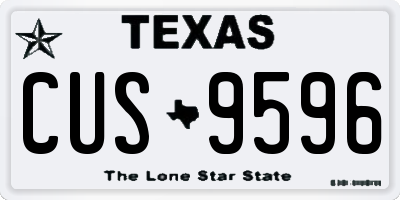 TX license plate CUS9596