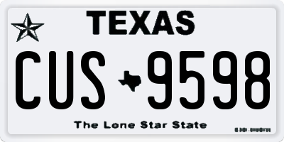 TX license plate CUS9598