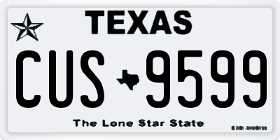 TX license plate CUS9599
