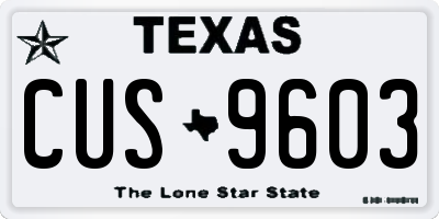 TX license plate CUS9603