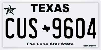 TX license plate CUS9604