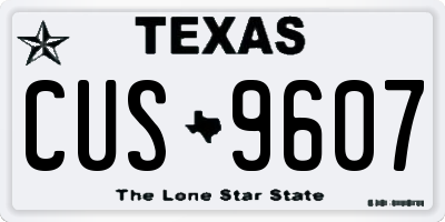 TX license plate CUS9607