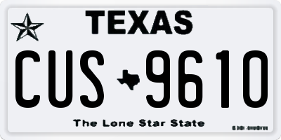 TX license plate CUS9610