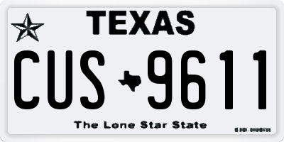 TX license plate CUS9611