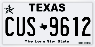 TX license plate CUS9612