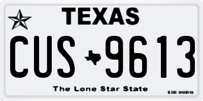 TX license plate CUS9613
