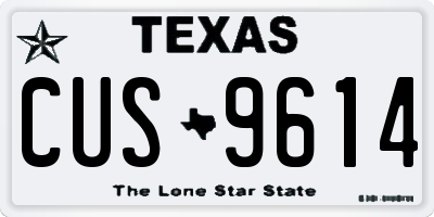 TX license plate CUS9614