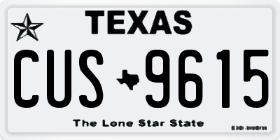 TX license plate CUS9615