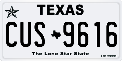TX license plate CUS9616