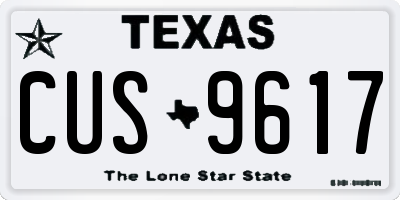TX license plate CUS9617