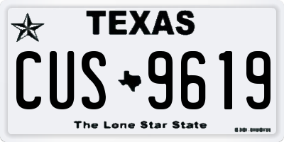 TX license plate CUS9619