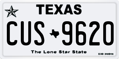 TX license plate CUS9620