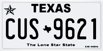 TX license plate CUS9621
