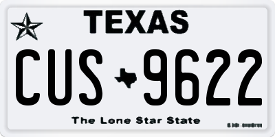 TX license plate CUS9622