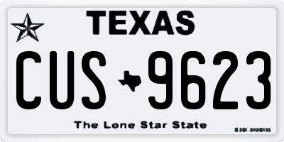 TX license plate CUS9623