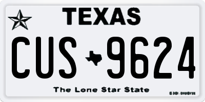 TX license plate CUS9624