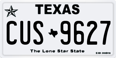TX license plate CUS9627