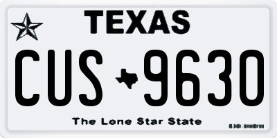 TX license plate CUS9630