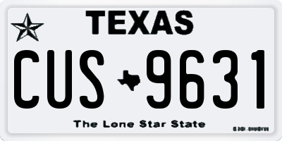 TX license plate CUS9631