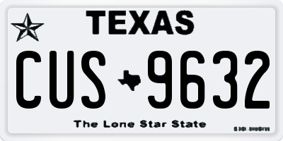 TX license plate CUS9632